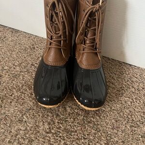 Brown and Black Duck Boots